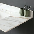 thumbnail image 7 of Bathroom 43 Inch Vanity Top - White Marble With Ravishing Veins, 4" Backsplash, Sintered Stone, 8 Faucet Hole Charming Stone Resistance To Exposure And Degradation,, 7 of 7