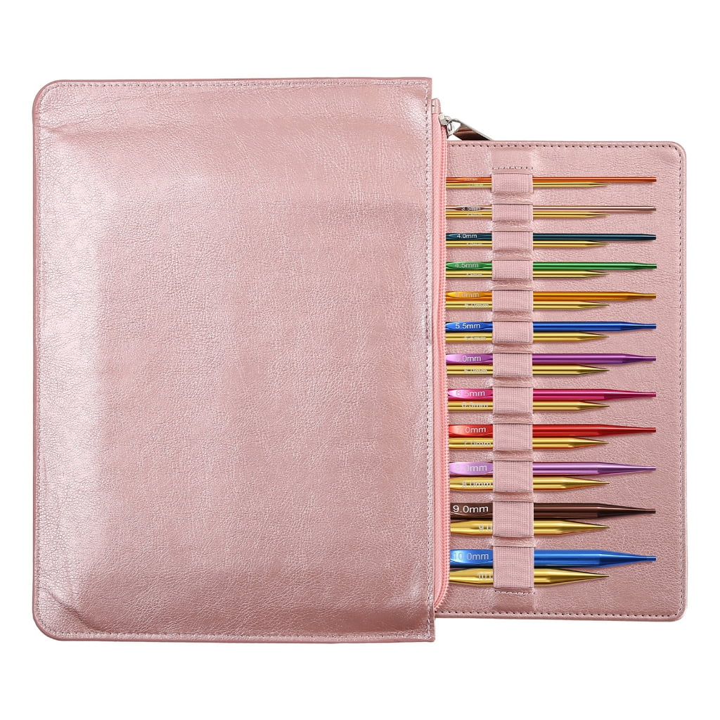 Zeiwohndc 12Pairs Interchangeable Aluminum Tunisian Crochet Hook Set for Sweater Blanket
