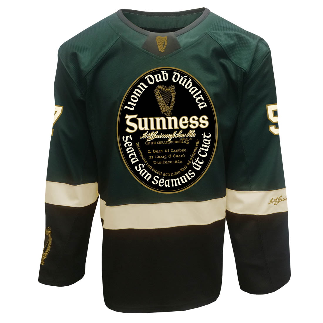 black and green hockey jersey