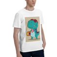 thumbnail image 2 of Bingfone Cool Dino Playing Skateboard Men'S Loose Fit Short-Sleeve Pocket T-Shirt, 2 of 7