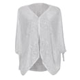 thumbnail image 2 of Vestido playero bohemio blanco con estampado floral y encaje con borlas para mujer L, 2 of 9