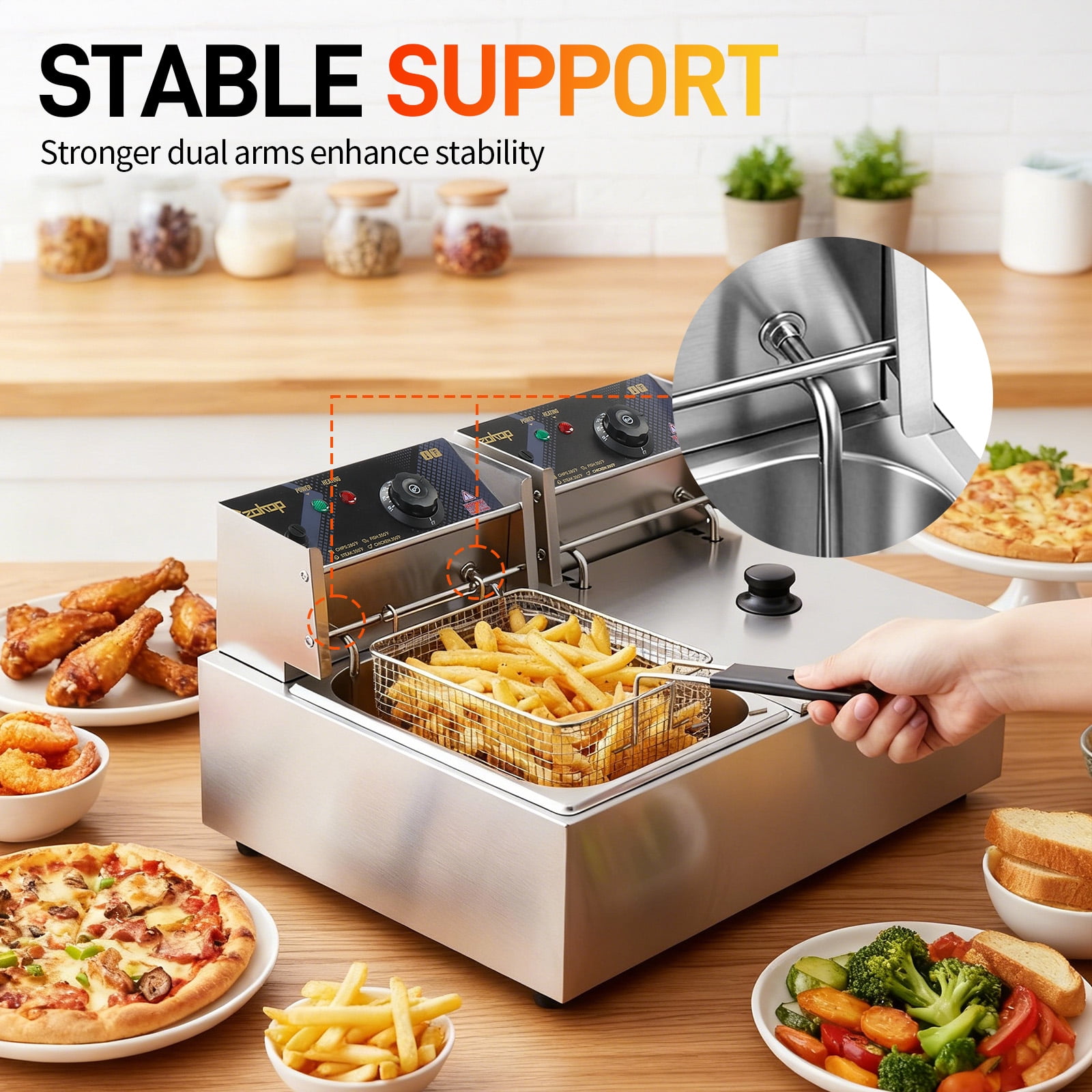 Ktaxon Heavy Duty Commercial Electric Deep Fryer with Dual Baskets