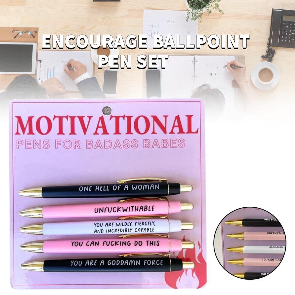 Motivational Badass Pen Set, 11Pieces Funny Daily Ballpoint Pens Office  Gifts
