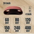 thumbnail image 2 of Cintas de lijado POWERTEC de 4 x 24 pulgadas, 18 unidades, para carpintería, 2 of 7