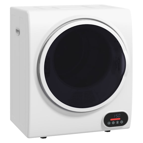 HOMCOM Portable Clothes Dryer, 120V 850W Compact Laundry Dryer with Intelligent Drying, 1.5 cu.ft Stainless Steel Drum, Front Load Electric Dryer for Apartments, Dorms, RVs, White