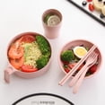 thumbnail image 4 of Eco-Friendly Wheat Straw Instant Noodles Bowl with Lid Handle Dinnerware Set Soup Salad Rice Bowl Microwaveable Japanese Bowls (Beige), 4 of 7