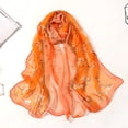 thumbnail image 4 of Weikingp Clearance! Scarf for Women, 160*50Cm Women Flower Print Long Soft Wrap Scarf Simulation Silk Shawl Scarves, Orange, 4 of 4