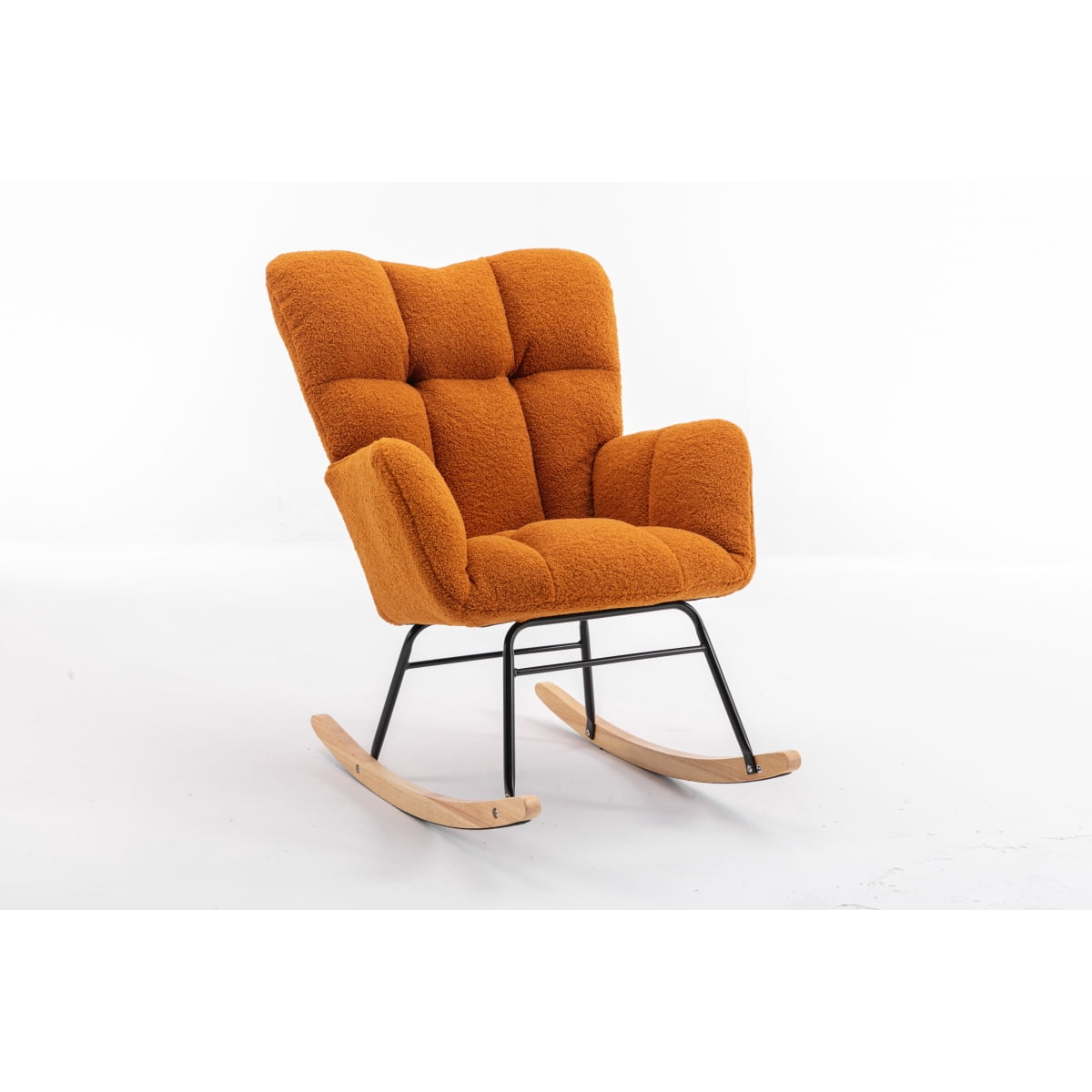 Newboti Furniture 050-Teddy Fabric Rocking Gilder Nursery Chair For Living Room Indoor,Caramel BN.0479