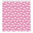 thumbnail image 3 of Ambesonne Kangaroo Shower Curtain, Diagonal Alignment Pattern, 69"Wx70"L, Pink and White, 3 of 3