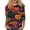 Brown, variant on Vintage Damask & Ghost Print 3/4 Sleeve Crew Neck Top for Women Halloween Casual T-Shirt with Pumpkin & Moon Pattern, Soft Polyester Blouse for Daily Wear & Party Beige M