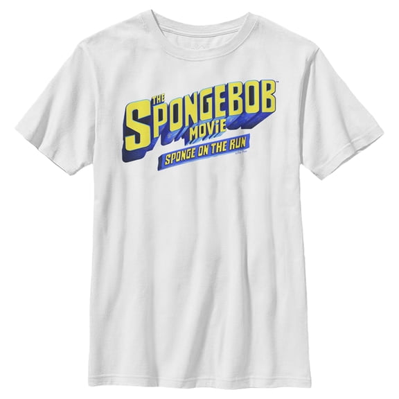 Boy's SpongeBob SquarePants Sponge on the Run Classic Logo  Graphic Tee White X Small