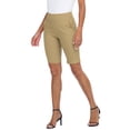 thumbnail image 5 of HDE Pull On Bermuda Shorts For Women Mid Rise 10" Inseam Shorts with Pockets Dark Khaki XL, 5 of 6