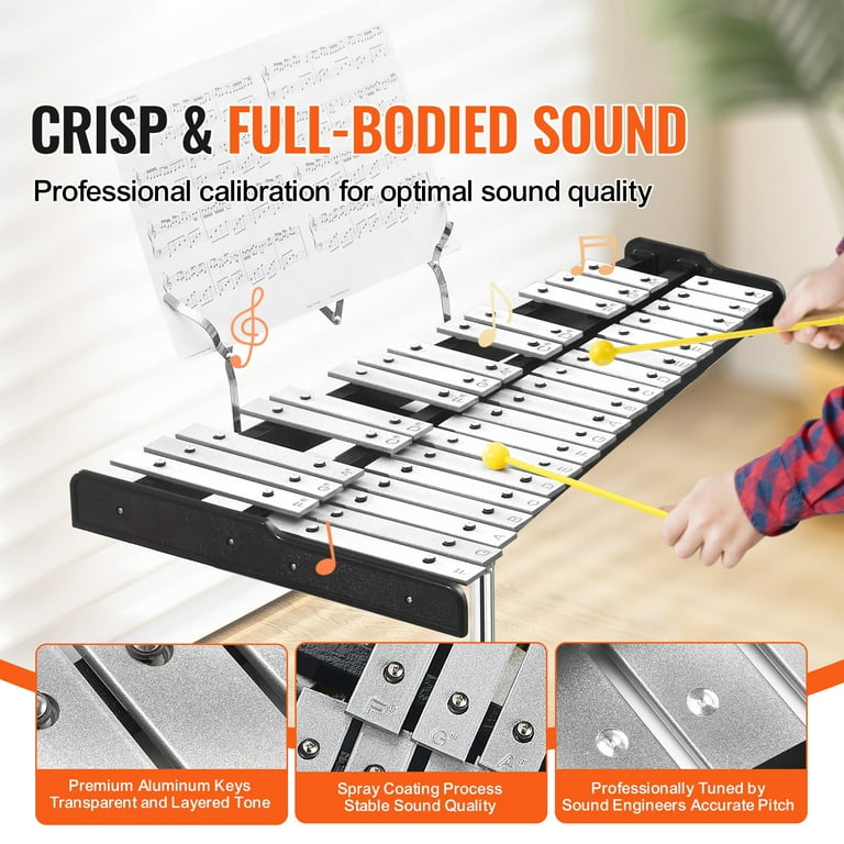 SKYSHALO 32-Key Glockenspiel Xylophone Set, Complete Percussion
