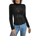 thumbnail image 3 of Women'S Leopard Print Top Long Sleeve Fitted Tee Going Out Cheetah Top Shirt, 3 of 9