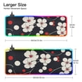 thumbnail image 3 of White Flowers on A Black Background RGB Gaming Mouse Pad Large Keyboard Mat Rubber Base 13 Light Modes, 3 of 6