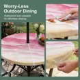 thumbnail image 5 of Round Outdoor Tablecloth with Umbrella Hole and Zipper, Pink Beach Coastal Tablecloth with Elastic Waterproof, Summer Nautical Seaside Ocean Ombre Patio Table Covers for 36" - 44" Picnic Pool Tables, 5 of 9