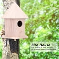 thumbnail image 4 of Nichoir à oiseaux en bois avec support pour décoration de jardin et terrasse, 4 of 4