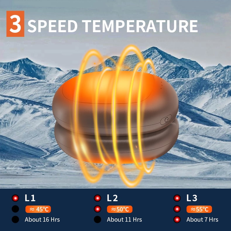 2-Pack Rechargeable Hand Warmers with Magnetic Attachment, Fast Heating Up to 140℉/60℃, 2500mAh Portable Electric Pocket Heaters, Ideal for Outdoors, Camping, Hunting