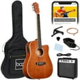 thumbnail image 2 of Best Choice Products Beginner Acoustic Electric Guitar Starter Set 41in w/ Wood Cutaway Design, Gig Bag - Mahogany, 2 of 9