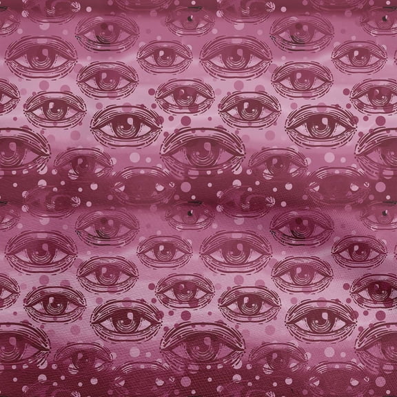 oneOone Viscose Jersey Magenta Fabric Conversational Eye Quilting Supplies Print Sewing Fabric By The Yard 60 Inch Wide