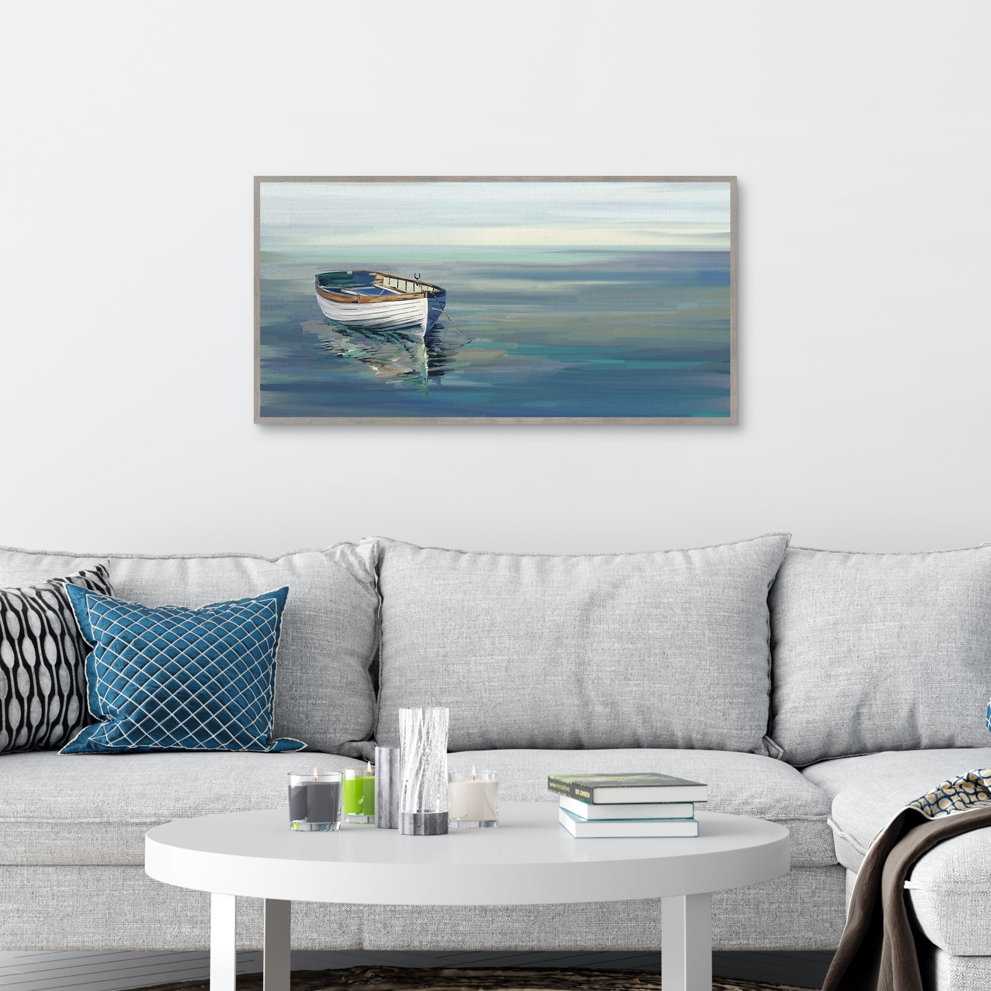 In the Moment Blue by Studio Arts Framed Canvas Art