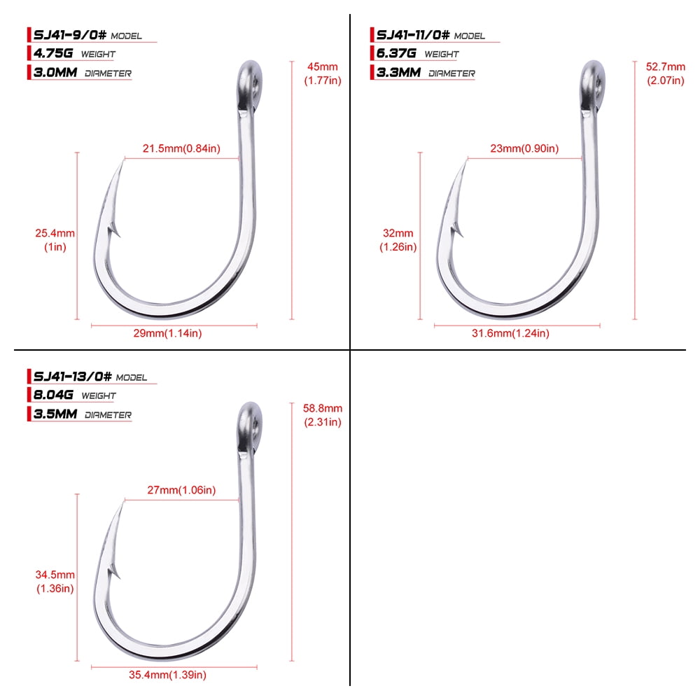 20pcs/lot 1/0-13/0 Strong stainless steel Jigging Hook Jig Big Fishing Hook Saltwater Fish Hook