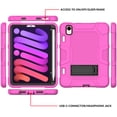 thumbnail image 5 of Allytech iPad mini 6 Case with Pencil Holder, Heavy Duty Protection Shockproof Kickstand Kids Friendly Rugged Hybrid Hard PC Back Cover Case for Apple iPad mini 6 2021, Rose, 5 of 6