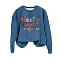 thumbnail image 4 of EGNMCR Chandail en Molleton de Noël Col Rond Imprimé Ample Manches Longues Sans Capuche, 4 of 4