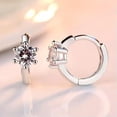 thumbnail image 2 of Women 925 Excellent Silver Hoop Earrings Crystal Earrings Ear Clip Jewelry-Silver[s552], 2 of 2