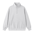 thumbnail image 5 of Horkkom Quarter Zip Pullover Women Solid Color Collared Sweatshirts Loose Comfy Sweatshirt with Pockets M, 5 of 8