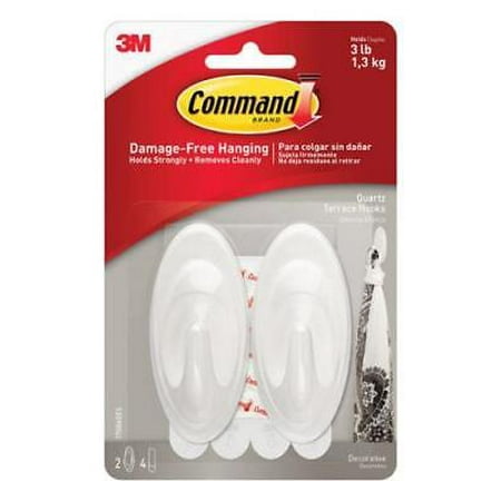

3M Command Medium Plastic Hook 3-1/4 in. L 2 pk (Pack of 4)