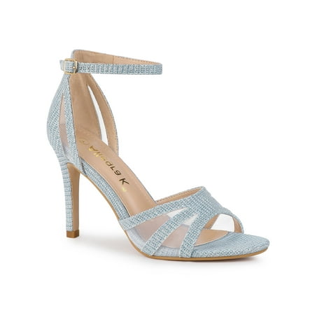 

Allegra K Women s Glitter Ankle Strap Stiletto Heeled Sandals