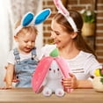 thumbnail image 4 of Strawberry Bunny Stuffed Easter Bunny Reversible Rabbit Ears Plush Stuffed Hide Seek Bunny Toy 7inch, 4 of 5