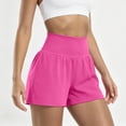 thumbnail image 4 of Hauaitttt High Waist Yoga Shorts Exposure Two Layer Back Zip Breathable Athletic Leisure Shorts Compression Shorts for Women, 4 of 6