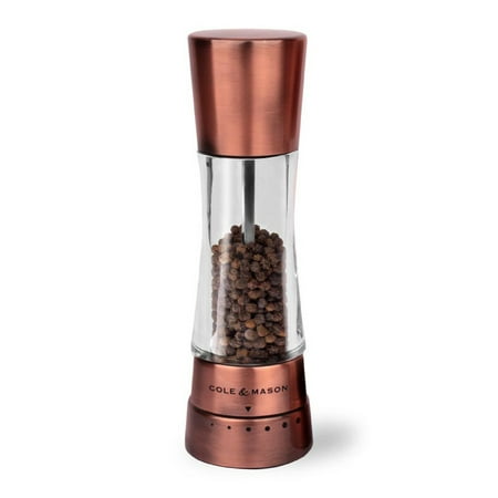 Cole & Mason Copper Derwent Pepper Grinder with Gourmet Precision Mechanism and Premium Peppercorns 7.5