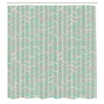 thumbnail image 3 of Ambesonne Grey Chevron Shower Curtain, Boho Vintage Zigzags, 69"Wx84"L, Sea Green and Pearl, 3 of 5