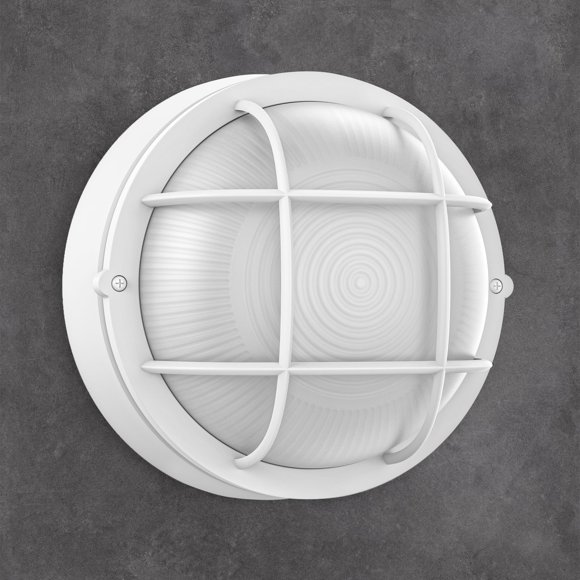 8� Bulkhead LED Light White Round,Nautical Outdoor Lights White Round LED Sauna Light Fxiture,8" Nautical Bulkhead Wall Light