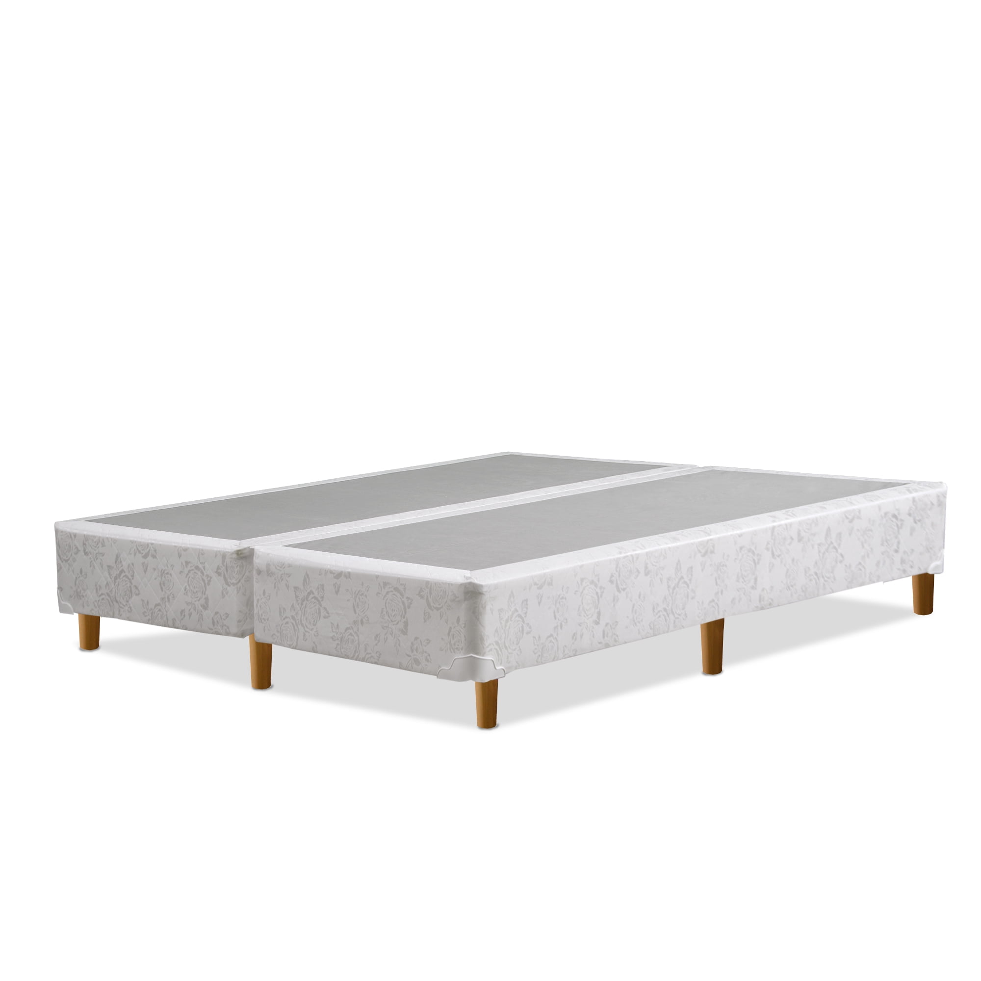 Greaton 8 Inch Traditional Split Wood, Full Bed Frame With Box Spring And Mattress