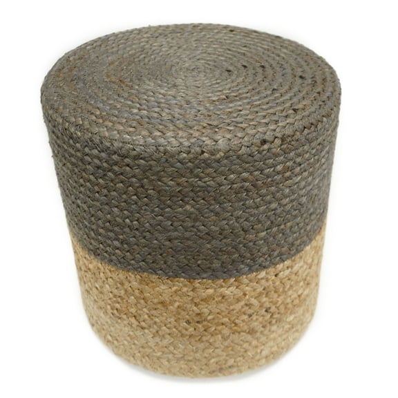 Home&Manor Hand Crafted Markovich Jute Round Pouf
