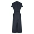 thumbnail image 6 of Utoimkio Women's Short Sleeve Loose Jumpsuits Overalls Solid Color Square Collar Rompers for Women, 6 of 9