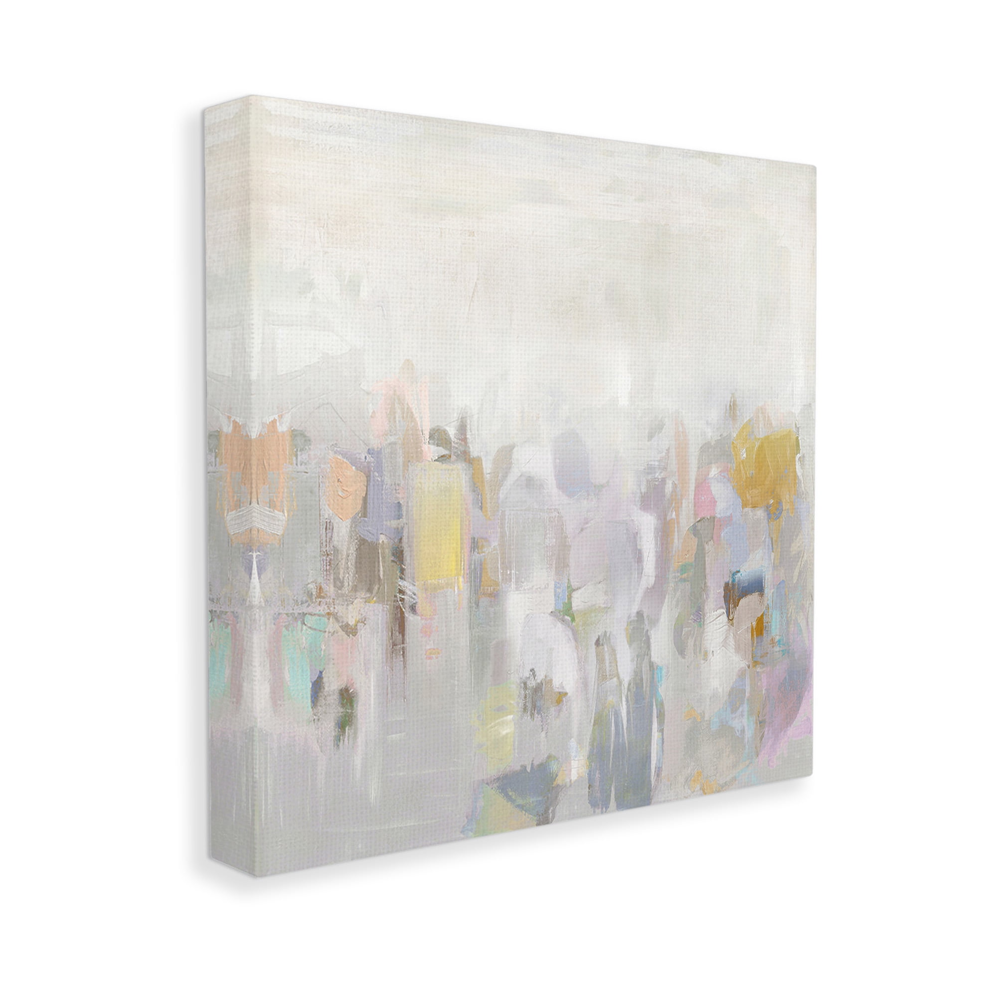 Stupell Industries Soft Grey Horizon Abstract Painting Gallery Wrapped Canvas Art Print Wall Art, 17 x 17
