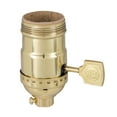 thumbnail image 3 of B&P Lamp® Solid Brass Polished And Lacquered Medium Base 3-Way Socket With Flat Key, 3 of 4