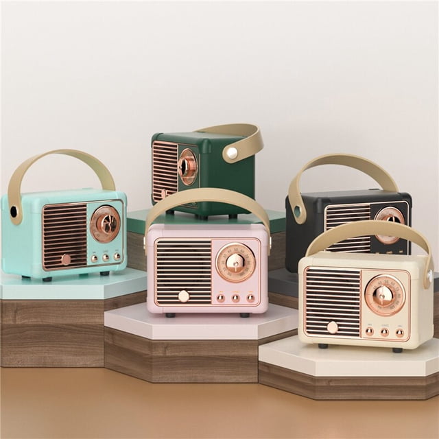 Wireless Bluetooth Speaker Subwoofer Retro Bluetooth Speaker Outdoor Portable USB Speaker Waterproof Speaker Travel Music PlayerYellowAustralia He Qiyong unisex