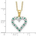thumbnail image 3 of 925 Sterling Silver Cable Necklace with Pendants Chain Diamond Fascination Mystique 18K Gold-plated and Emerald Heart 18 Inch 17 mm, 3 of 7