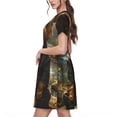 thumbnail image 2 of Rateoe Forest Creek Cute Dog Pattern Women’s Short Sleeve Dress – Casual Elegant Summer A-Line Dress for Everyday Wear, 2 of 6