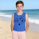 thumbnail image 5 of Camisolas de cuello redondo para niños pequeños y niños a la moda, lindas camisetas con estampado degradado, parte inferior suave sin mangas, camisetas para niñas, 5 of 6