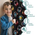 thumbnail image 3 of Blackout Kids Curtains,Colorful Headphone Black Pattern Children's Insulated Curtains Set Of 2,Bedroom Essentials,Toddler Room Decor 42"x54", 3 of 5