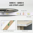 thumbnail image 4 of Lepro 16.4ft LED Strip Light, Tunable Warm to Cool White Tape Lights, 300pcs 2835 LEDs Bright Rope Lights Dimmable, Strong 3M Adhesive, Suitable for Christmas Decoration, Home & Bedroom Illumination, 4 of 10