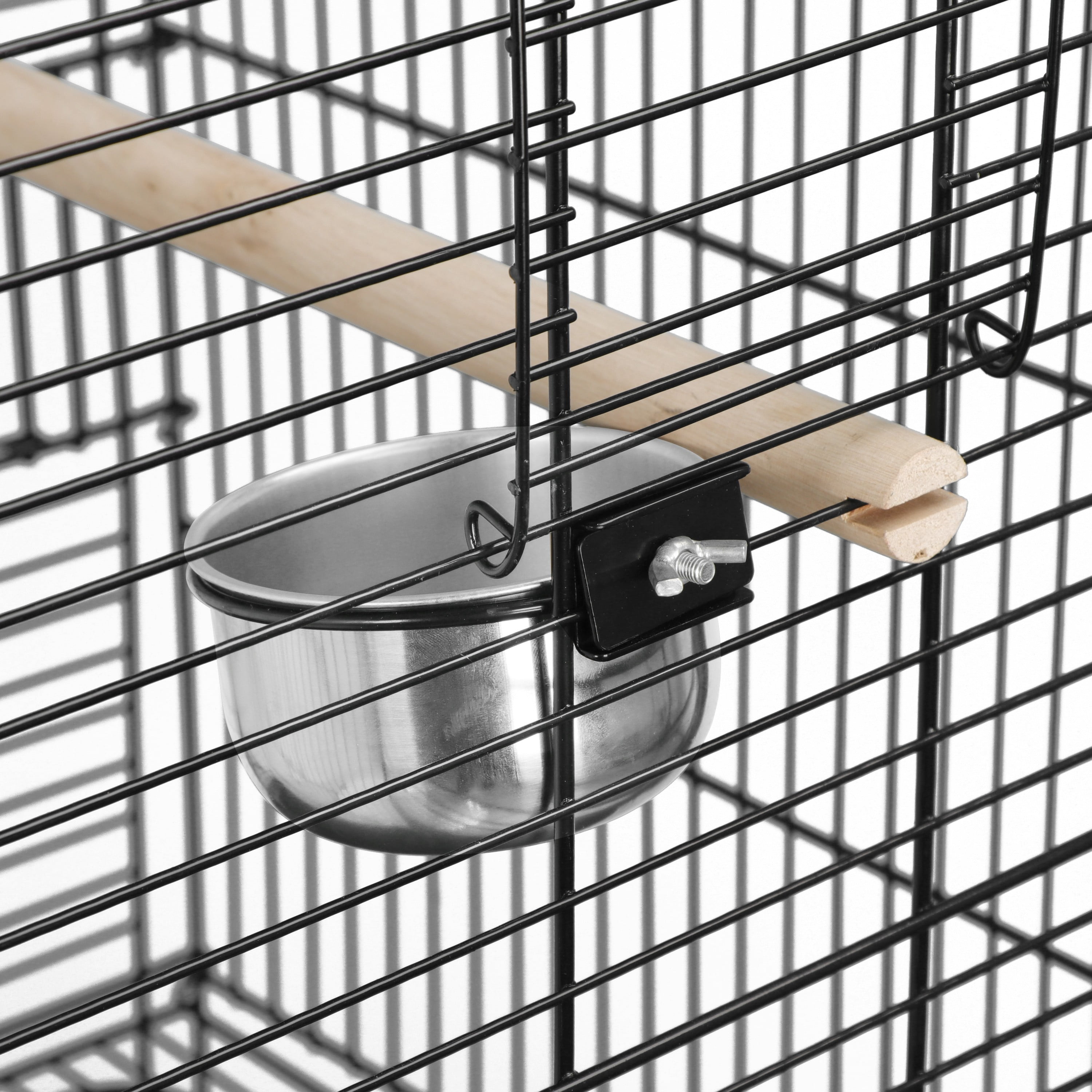 ZENSTYLE 63.9" Rolling Bird Cage Detachable Stand Metal Frame Medium Brid House, Black