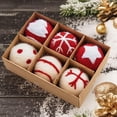 thumbnail image 2 of Adornos de Bolas de Navidad Perfecl 6 Piezas Fieltro Rojo, 2 of 8